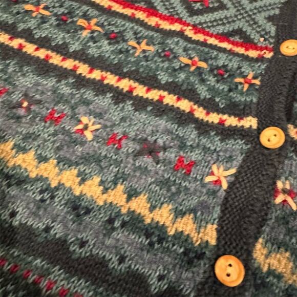 VTG Sweater Vest 22W 3D Textured Cottage Core Grandma White Stag Holidays FLAWS - Picture 4 of 12